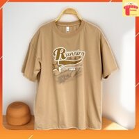 Áo thun cộc tay bé trai size đại 14-20 tuổi in chữ Running cao cấp vải cotton kiểu dáng thời trang