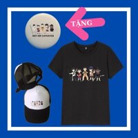 Áo thun cộc tay trẻ em Biệt Đội Gangster, Trum The Killer, Pháp sư Gangs tẻ màu đen, màu đỏ, kèm Mũ lưỡi trai, Huy Hiệu