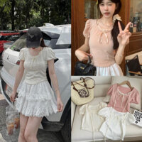 Áo thun cộc tay viền bèo cổ hàng Quảng Châu