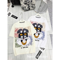 Áo Thun Con Thỏ Cộc Tay Cotton Oversize Unisex Nam Nữ
