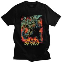 Áo thun cotton Cá Tính Necronomicon Bạch Tuộc Lovecraft Nam Tay Ngắn Áo Thun Clash of Gods Cthulhu Tee Graphic Áo Phông