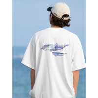 Áo thun Cotton cao cấp COOLMAX RESICK 100% có tay ngắn in hình cá heo trắng