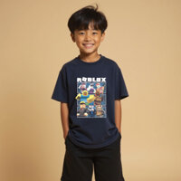 Áo thun cotton cộc tay CT25 in hình Roblox 003 cho bé trai