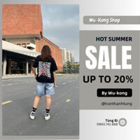 Áo Thun Cotton In Hình, Áo Thun Form Rộng Local Nhà WUKONG Phong Cách Streetwear.