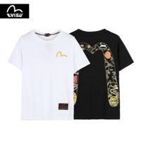 Áo thun cotton in hình EVISU thương hiệu hợp thời trang cho cả nam và nữ