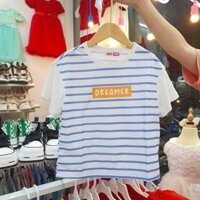 Áo thun cotton kẻ ngang xinh xắn thời trang cho bé gái