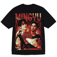 Áo thun Cotton KPOP SEVENTEEN Merch Unisex MINGYU WONWOO HOSHI DK S.COUPS Áo sơ mi ngắn tay in hình Vintage Plus Size Đường phố Áo sơ mi dáng rộng Tee
