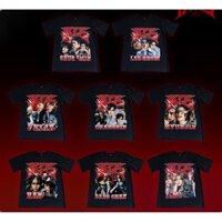 Áo thun Cotton KPOP STRAY KIDS ATE Merch Plus Size Vintage Nam Nữ Thời Trang Rời HYUNDAI BANGCHAN In Hình Tay Ngắn Top Đường Phố Áo Sơ Mi Tee