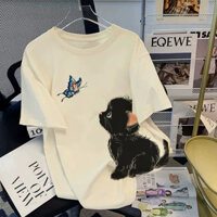 Áo thun cotton mèo cute - Áo Thun Nữ Thời Trang Phong Cách Hiện Đại Mới 2025