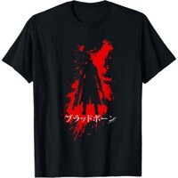 Áo thun cotton nam Bloodborne Splatter Kanji Áo thun Vận chuyển nhanh Dạo phố Quà tặng Áo thun 4XL, 5XL, 6XL