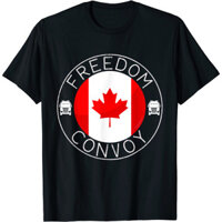 Áo thun Cotton nam Canada Cờ Freedom Convoy 2022 Canada Trucker Maple Cổ chữ O Cotton Áo Nam Ngắn