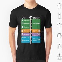 Áo thun Cotton nam Cyber Security-Hộp kỹ năng-Osi Model Vs Tcp / Ip T Shirt 6xl Cotton Cool Tee Hacker Đạo đức