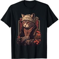 Áo thun cotton nam Yakuza Cat Nhật Bản Mafia Mèo Hình Xăm Hoa Áo Thun 4XL, 5XL, 6XL
