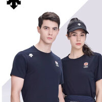 Áo thun Cotton ngắn tay DESCENTE Áo thun thể thao cổ tròn in hình trung tính