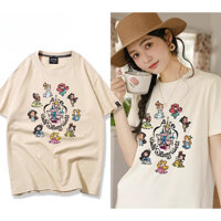 Áo thun Cotton nguyên chất phong cách lười biếng Chào mừng bạn đến với công chúa thế giới ngắn tay dáng rộng phù hợp mùa hè Phong cách mới