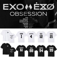 Áo Thun cotton Tay Ngắn Cổ Tròn In Hình exo baekhyun park chan yeo oh se hun kai Dành Cho Cặp Đôi