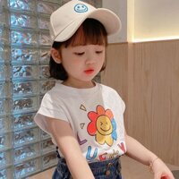 Áo Thun Cotton Tay Ngắn In Họa Tiết Hoạt Hình Phong Cách Hàn Quốc Thời Trang Mùa Hè Cho Bé Gái Mua 2 Minus 10