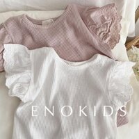 Áo Thun Cotton Tay Ngắn Màu Trơn Phối Ren Thời Trang Hàn Quốc Cho Nữ