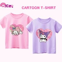 Áo Thun cotton Thoải Mái Đính Kim Sa Hình kuromi melody Dễ Thương Cho Bé Gái