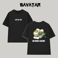 Áo thun cotton trơn cổ tròn unisex streetstyle tay lỡ nam nữ oversize Vietnamfood Hột Vịt Lộn