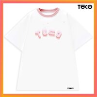 Áo thun cotton unisex TUCO basic tee phông OUT LINE chữ hồng nam nữ tay lỡ oversize form rộng nhiều màu local brand