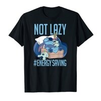 Áo Thun Cotton Unisex HTFashion in hình Disney Lilo amp Stitch Not Lazy Energy Saving-9313S-5XL