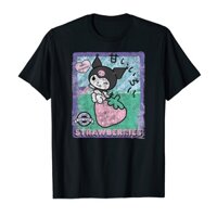 Áo thun cotton unisex HTFashion in hình Kuromi Strawberry Picking Strawberries Farm