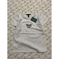 áo thun crop top bo rip thêu logo nổi như thật