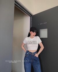 Áo thun croptop borip body in chữ I AM GIA TTKX0641 [bonus]