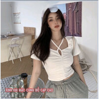 áo thun croptop dây chéo cổ