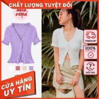 Áo thun croptop Jennie len gân hở eo áo nữ len gân viền nhăn 4 cúc A1893 Feedback KH - Hàng nhập khẩu