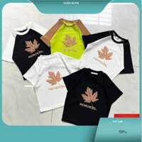 Áo thun croptop nữ fom ôm body tay ngắn cổ tròn freesize 38-48kg