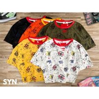 Áo thun croptop rằng ri rách ngực