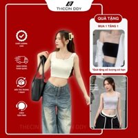 Áo Thun Croptop THECIN DDY Nữ Sát Nách Ba Lỗ Vải Borip Cotton Co Giãn 4 Chiều Mềm Mịn Thoáng Mát BLT-02