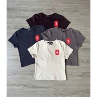 Áo thun croptop thêu ngựa