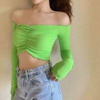 Áo thun croptop trễ vai siêu xinh
