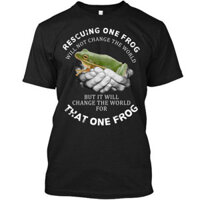 Áo thun cứu hộ ếch cổ chữ O mùa hè nam phong cách mới