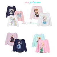 Áo thun dài tay bé gái HM xuất dư chất cotton mềm, thầm hút mồ hôi, áo phông dài tay bé gái HM xuất xịn