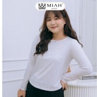 Áo thun dài tay bigsize cotton nữ 5 nút cúc co giãn Orange MIAH AO0003 màu đen xám trắng 50-90kg đi chơi cafe dạo phố