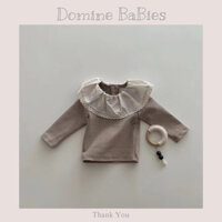 Áo thun dài tay cổ bèo sang trong hàng thiết kế yicyim giữ nhiệt cho em bé gái 5-15kg