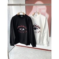 Áo thun dài tay cổ tròn in hoạ tiết con mắt trang trí trái tim Kenzo