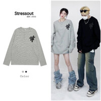Áo Thun Dài Tay Cổ Tròn Unisex Hoạ Tiết Chữ Thập From Stressoutvn