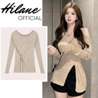 Áo Thun Dài Tay Hilane Màu Nâu Tây Sang Trọng