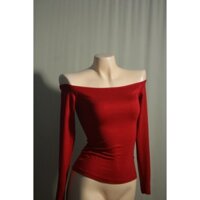 Áo thun dài tay hở vai chất liệu thun trơn đanh chắc tôn dáng che khuyết điểm (ảnh xưởng chụp)