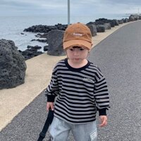 Áo Thun Dài Tay Họa Tiết Kẻ Sọc Thời Trang Mùa Thu Cho Bé Trai