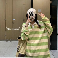 Áo Thun DàI Tay Kẻ SọC Ngang Dễ Thương Cho Nữ