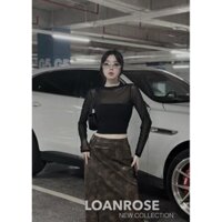Áo Thun dài tay lưới pha dáng ngắn  croptop Siêu đẹp kèm ảnh thật sát chất
