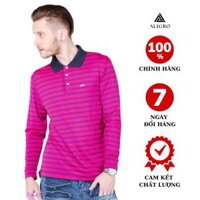 Áo thun dài tay nam Aligro kẻ ngang màu hồng ALGAPD015 - S