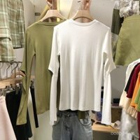 Áo thun dài tay nữ mới xu hướng Ins phong cách Hàn Quốc cho sinh viên nữ, áo cơ bản ôm sát đầu thu 2025