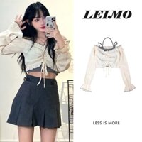 Áo Thun Dài Tay Ôm Dáng Hở Lưng + Quần Dài Thời Trang Dành Cho Nữ